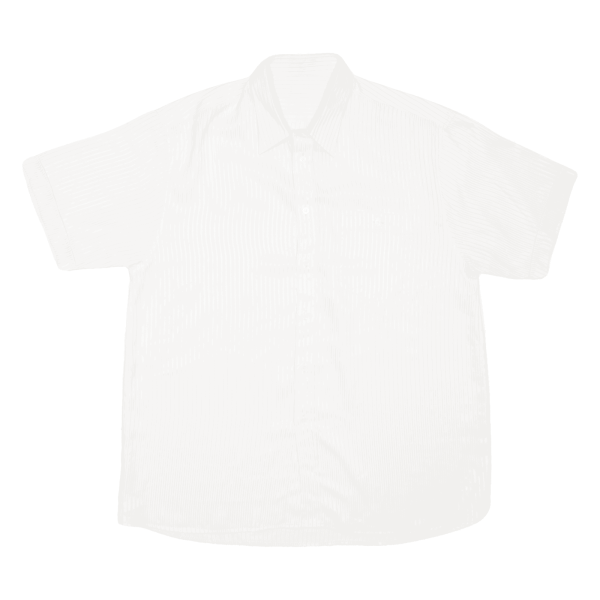 Shirt White Striped Short Sleeve Mens M For Sale