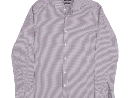 HUGO BOSS Shirt Purple Check Long Sleeve Mens L Online Hot Sale