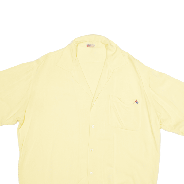 UFO Plain Shirt Yellow Short Sleeve Womens L For Sale